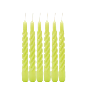 Seafoam Green Twisted Candle Set of 6