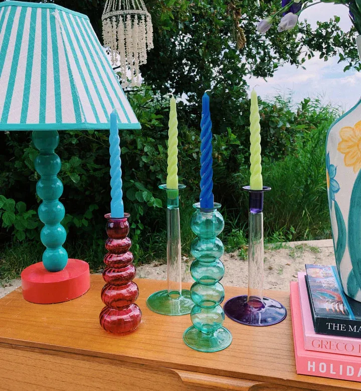 Seafoam Green Twisted Candle Set of 6