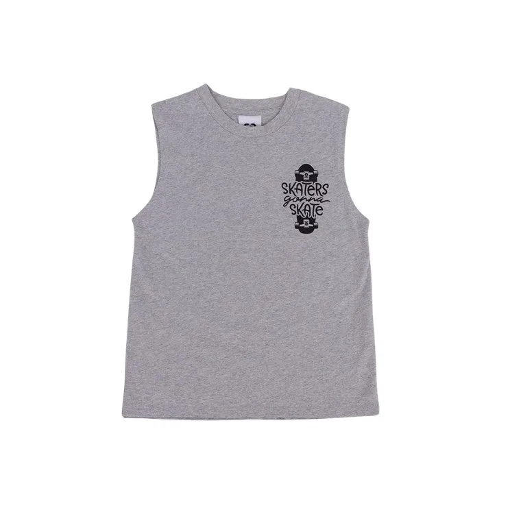Skate Print Muscle Tank, Size 12