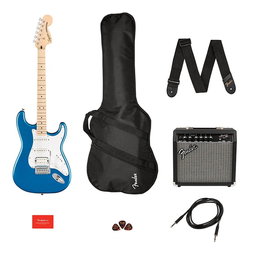 Squier Affinity Series Stratocaster HSS Pack in Lake Placid Blue