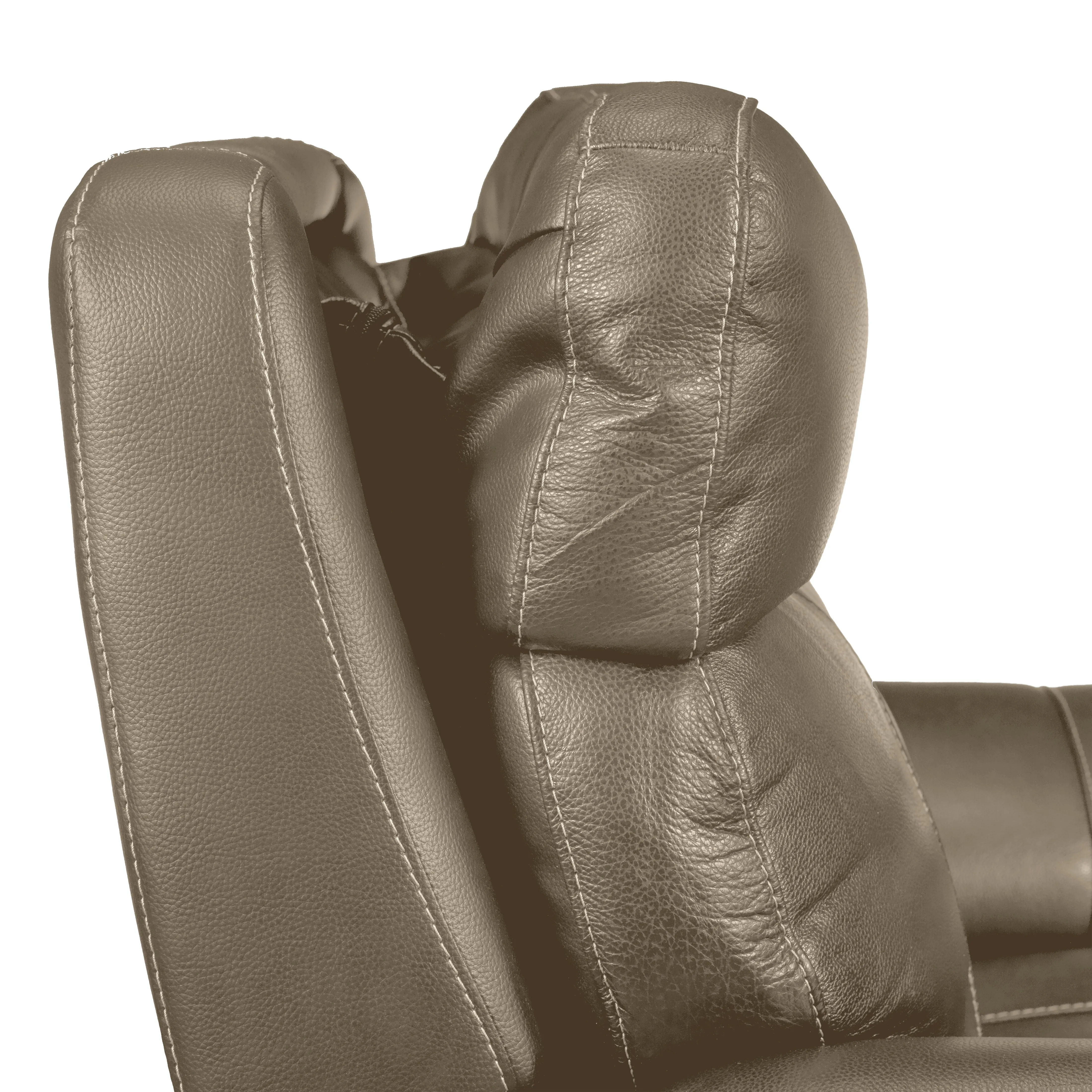 Stallion Leather Dual Power Reclining Loveseat - Pebble