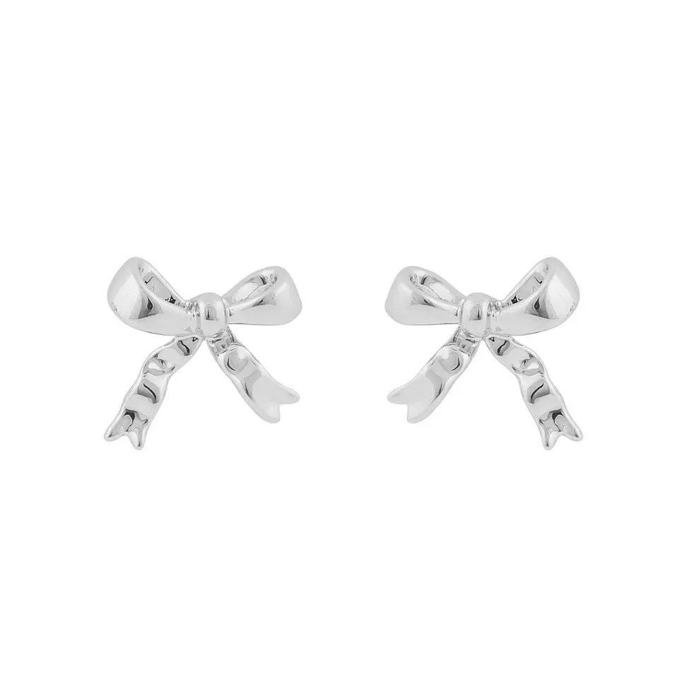 Stina Bow Earrings | Silver Plated