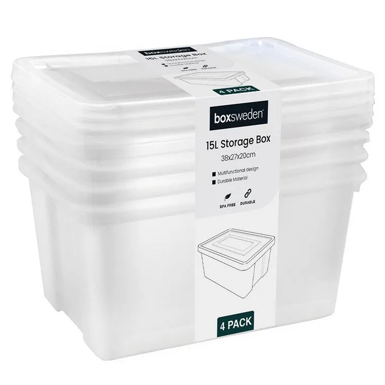Storage Box, 15L, 4pk