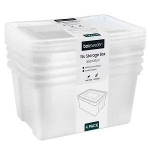 Storage Box, 15L, 4pk