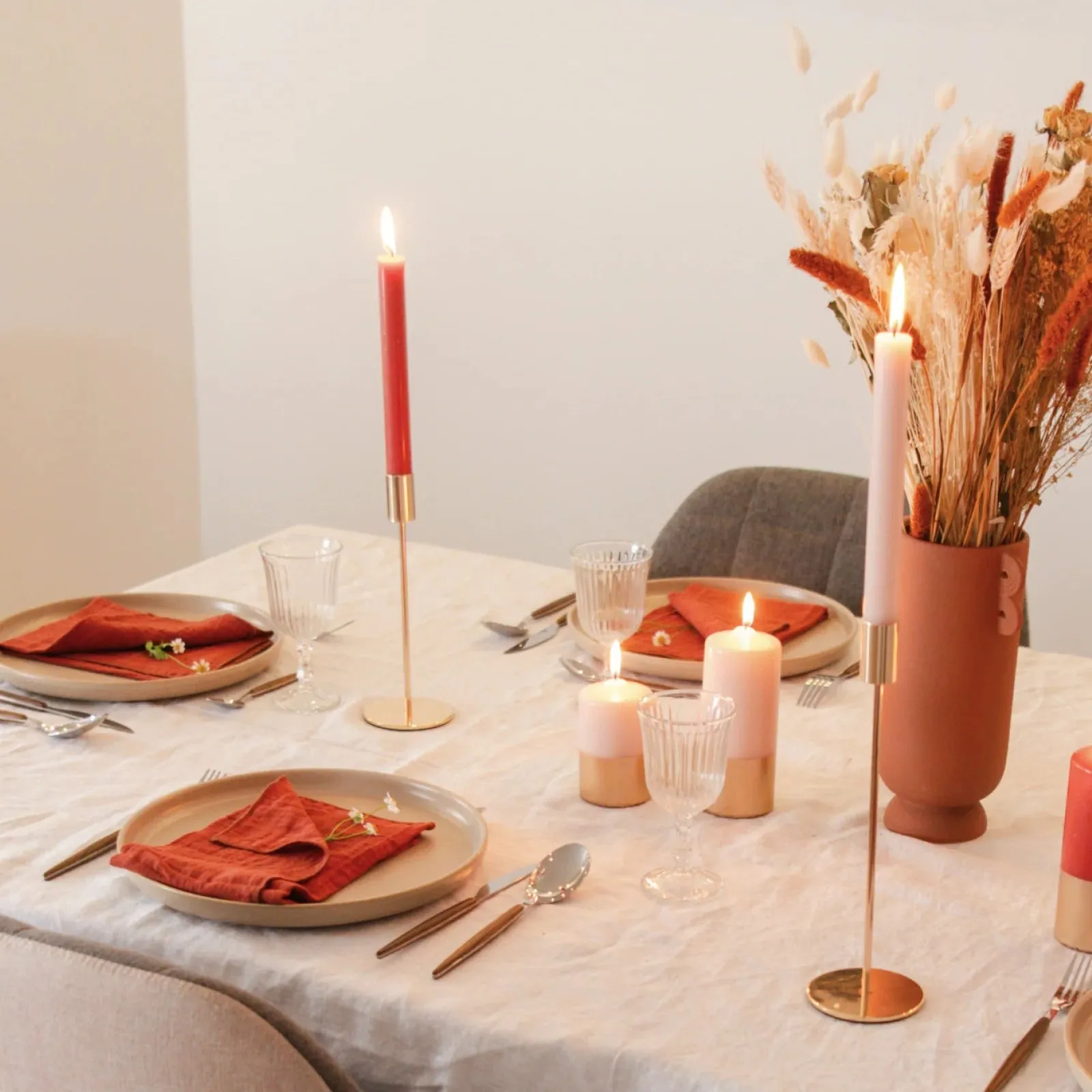 Straight Dinner Candle | Nude Pink | 22cm