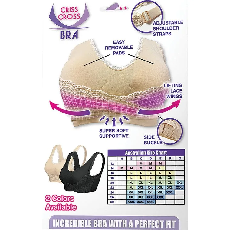 The Comfy Cross Over Bra Black XXL