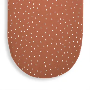 The Little Green Sheep Organic Moses Basket Fitted Sheet - Terracotta Rice Print