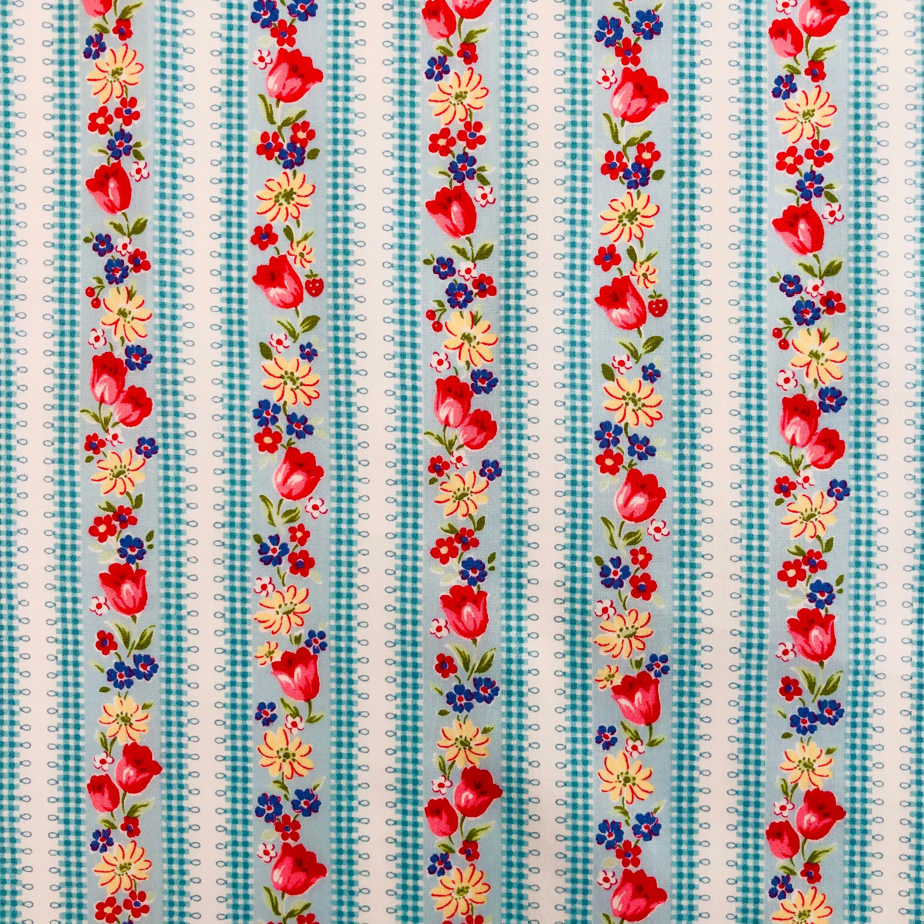 Tulip Stripe - Blue - Atsuko Matsuyama - 30's Collection - Yuwa