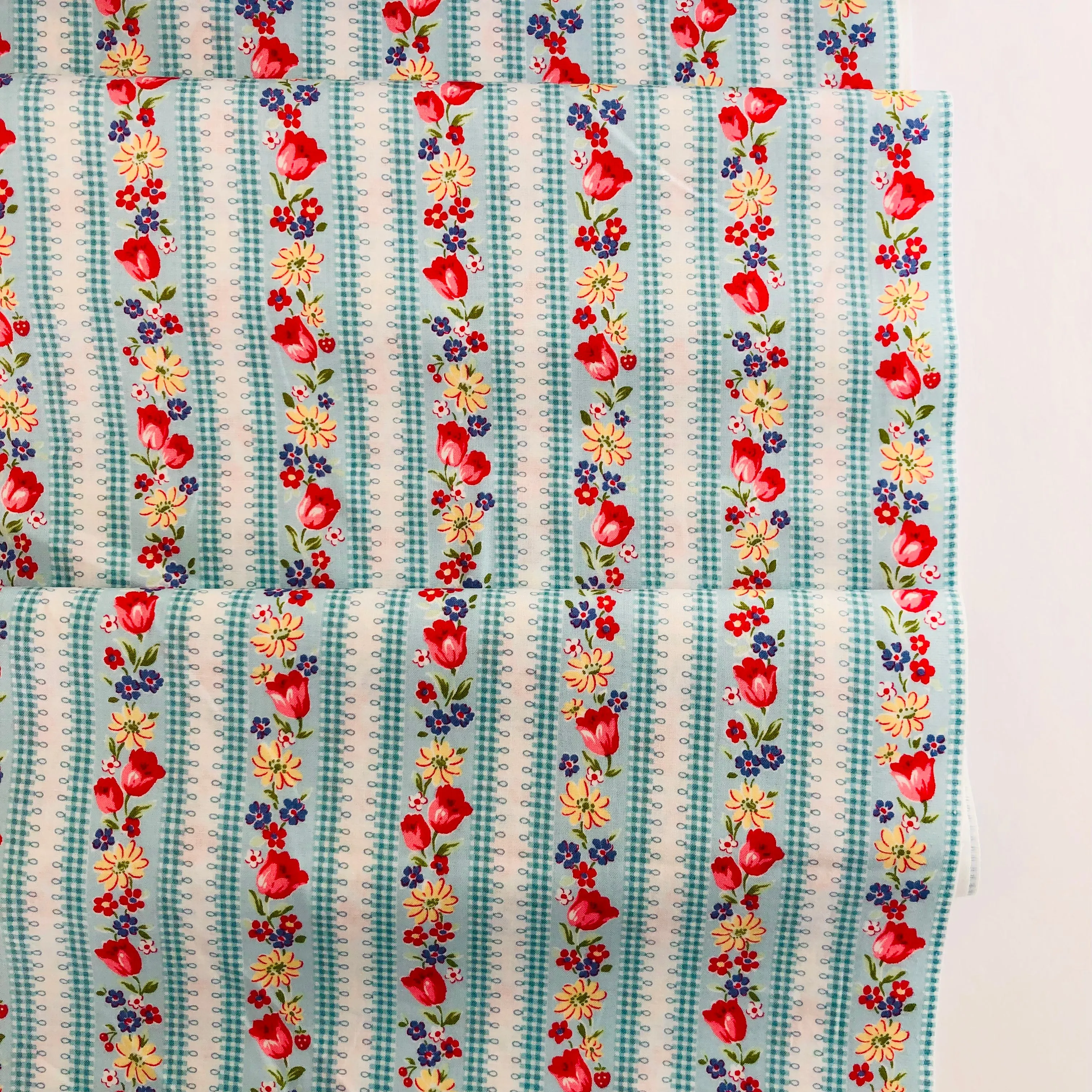Tulip Stripe - Blue - Atsuko Matsuyama - 30's Collection - Yuwa