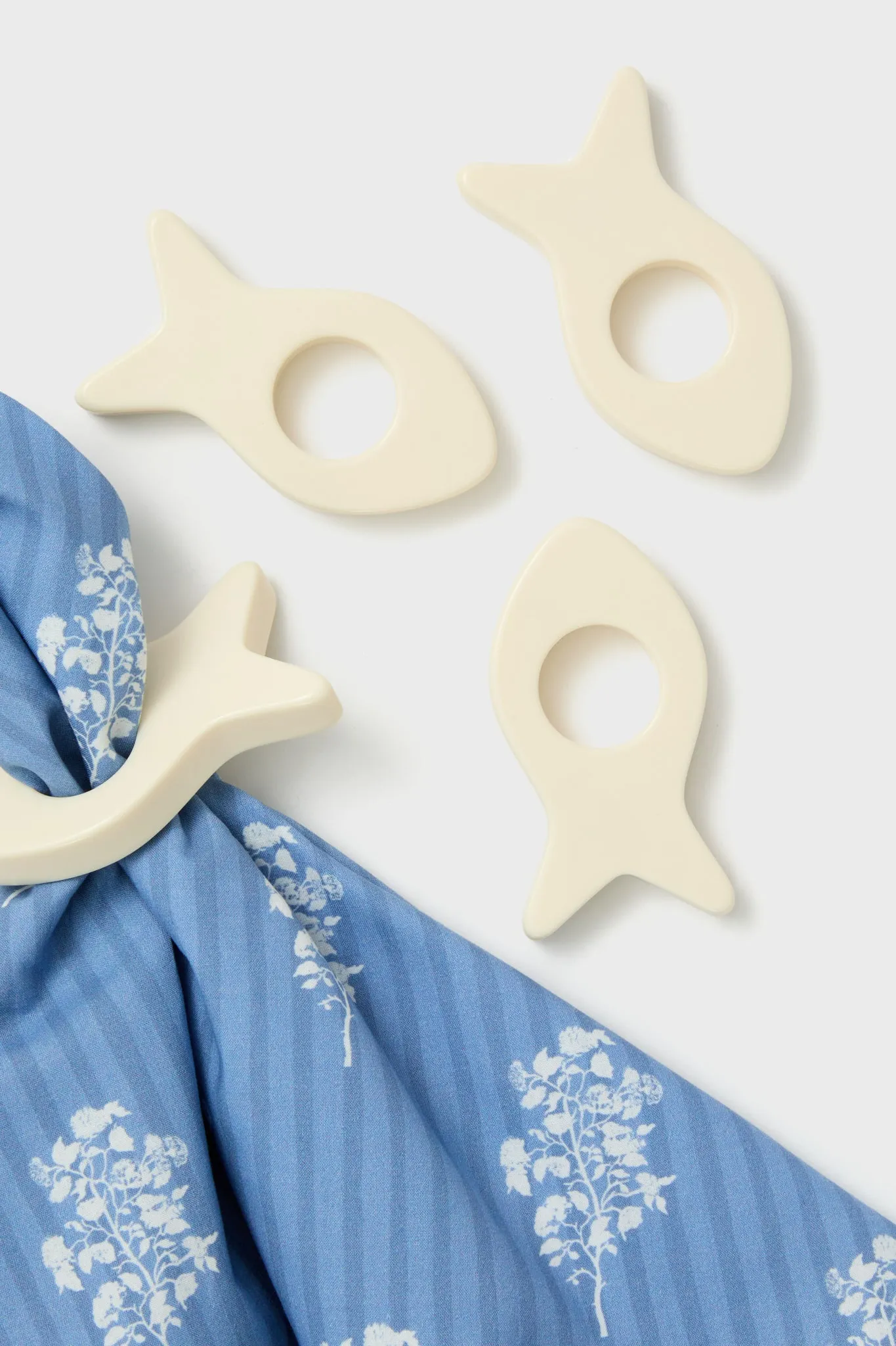 White Fish Napkin Rings Set of 4